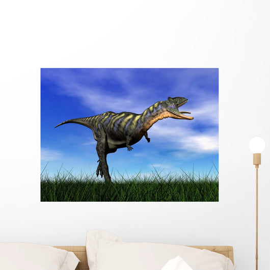 Aucasaurus Dinosaur Running Grass Wall Decal