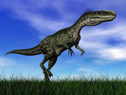 Monolophosaurus Dinosaur Walking Grass Wall Decal