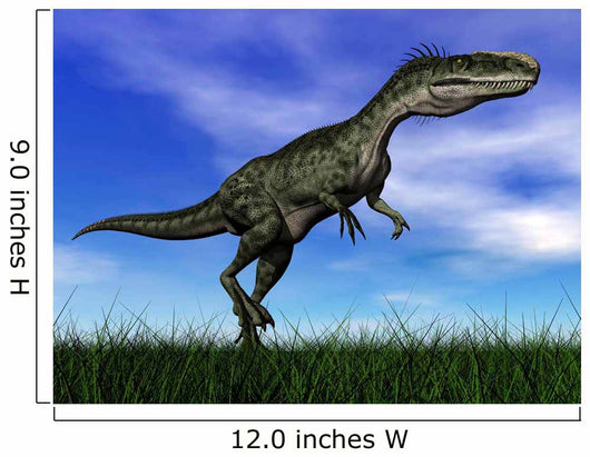 Monolophosaurus Dinosaur Walking Grass Wall Decal
