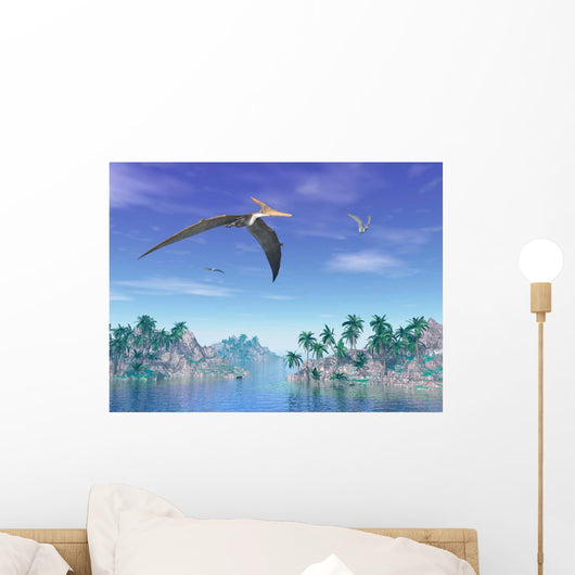 Pteranodon Birds Flying above Wall Decal Design 2