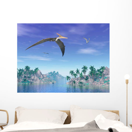 Pteranodon Birds Flying above Wall Decal Design 2