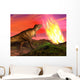 Tyrannosaurus Rex Observes Meteorite Wall Decal