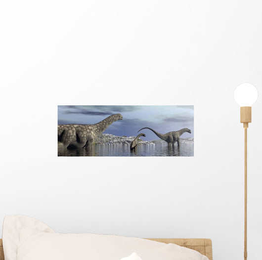 Argentinosaurus Dinosaur Family Walking Wall Decal