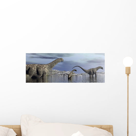 Argentinosaurus Dinosaur Family Walking Wall Decal