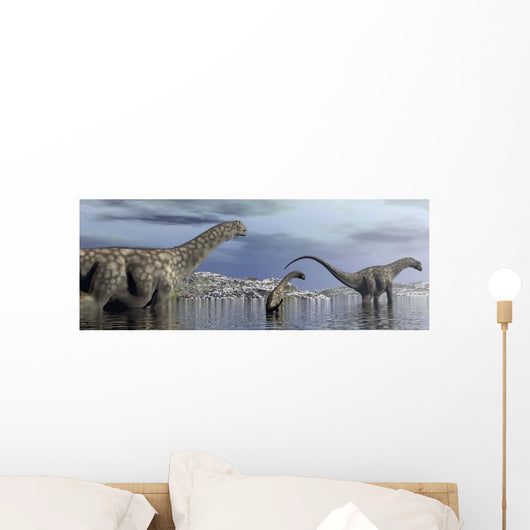 Argentinosaurus Dinosaur Family Walking Wall Decal