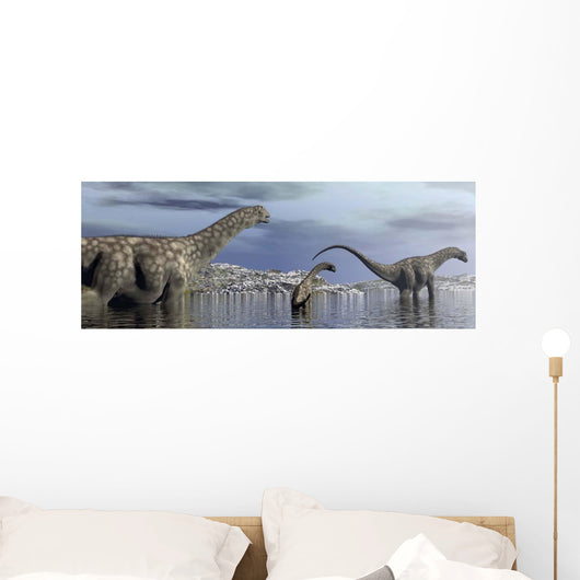 Argentinosaurus Dinosaur Family Walking Wall Decal