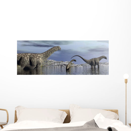 Argentinosaurus Dinosaur Family Walking Wall Decal