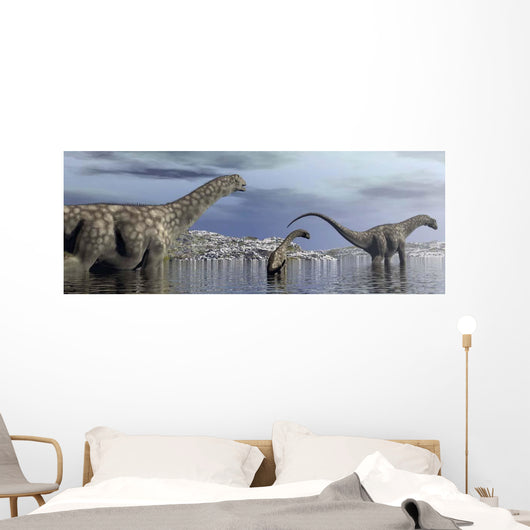Argentinosaurus Dinosaur Family Walking Wall Decal