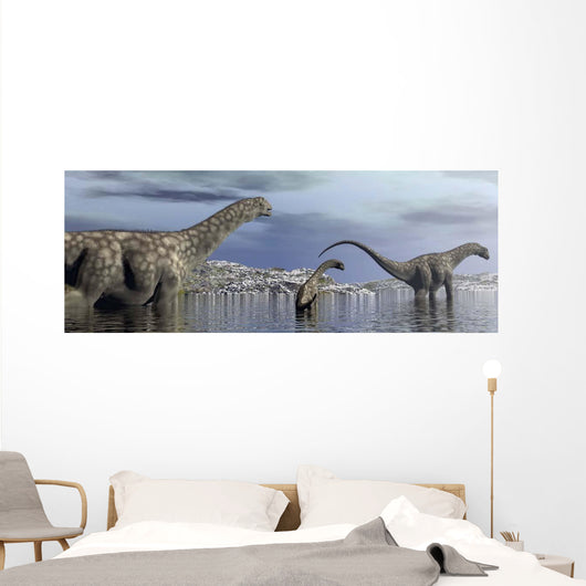 Argentinosaurus Dinosaur Family Walking Wall Decal