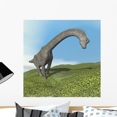 Brachiosaurus Dinosaur Wall Decal Design 1 shown on a wall