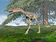 Compsognathus Dinosaur under Fir Wall Decal