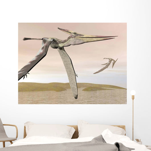 Two Pteranodons Flying over Wall Decal