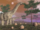 Argentinosaurus Dinosaur Eating Leaves Wall Decal