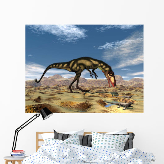 Dilong Dinosaur Hunting Small Wall Decal