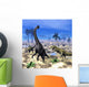 Allosaurus Dinosaurs Attacking Brachiosaurus Wall Decal