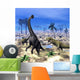 Allosaurus Dinosaurs Attacking Brachiosaurus Wall Decal