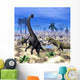 Allosaurus Dinosaurs Attacking Brachiosaurus Wall Decal