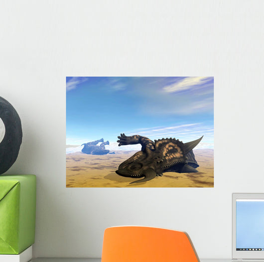 Two Einiosaurus Dinosaurs Dead Wall Decal