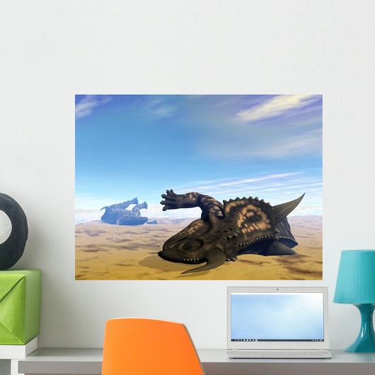 Two Einiosaurus Dinosaurs Dead Wall Decal