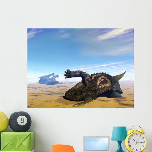 Two Einiosaurus Dinosaurs Dead Wall Decal
