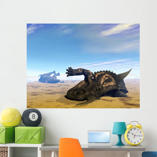 Two Einiosaurus Dinosaurs Dead Wall Decal