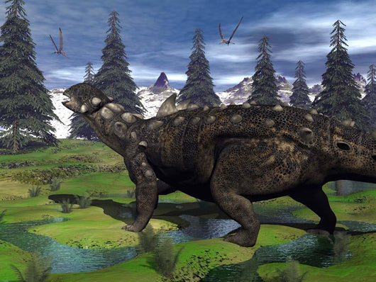 Euoplocephalus Dinosaur Walking Mountain Wall Decal