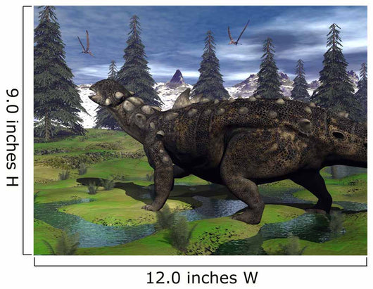 Euoplocephalus Dinosaur Walking Mountain Wall Decal