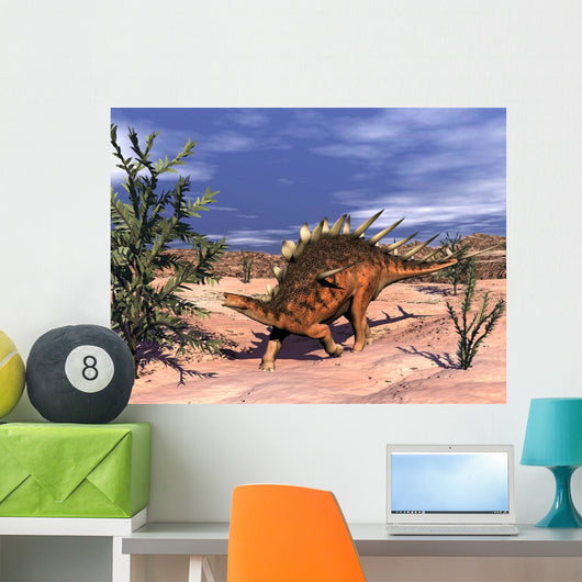 Kentrosaurus Dinosaur Grazing Dicroidium Wall Decal