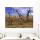 Mononykus Dinosaur Chasing Dragonfly Wall Decal