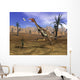 Mononykus Dinosaur Chasing Dragonfly Wall Decal