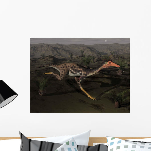 Mononykus Dinosaur Running Night Wall Decal