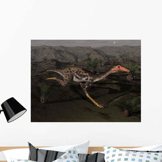 Mononykus Dinosaur Running Night Wall Decal