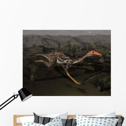 Mononykus Dinosaur Running Night Wall Decal