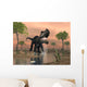 Prestosuchus Dinosaur Catches Fish Wall Decal