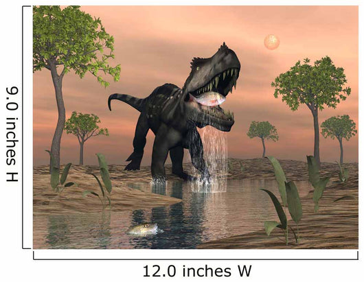 Prestosuchus Dinosaur Catches Fish Wall Decal