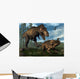 Tyrannosaurus Rex Attacking Einiosaurus Wall Decal