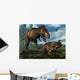 Tyrannosaurus Rex Attacking Einiosaurus Wall Decal