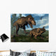 Tyrannosaurus Rex Attacking Einiosaurus Wall Decal