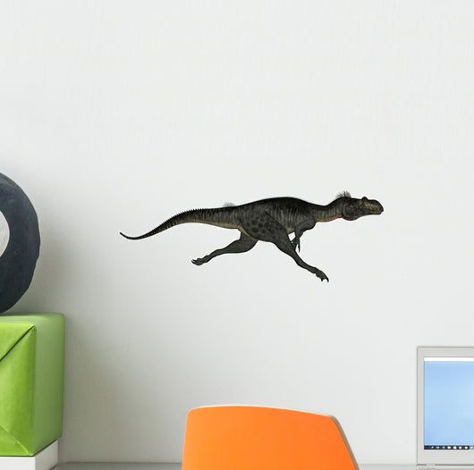Megalosaurus Dinosaur Running White Wall Decal