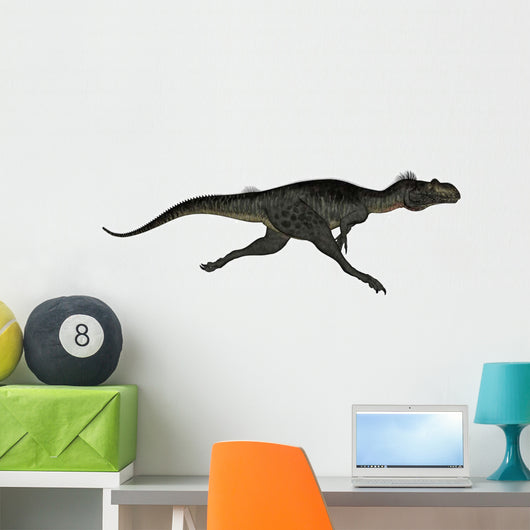 Megalosaurus Dinosaur Running White Wall Decal