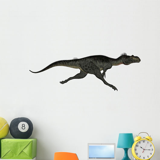 Megalosaurus Dinosaur Running White Wall Decal