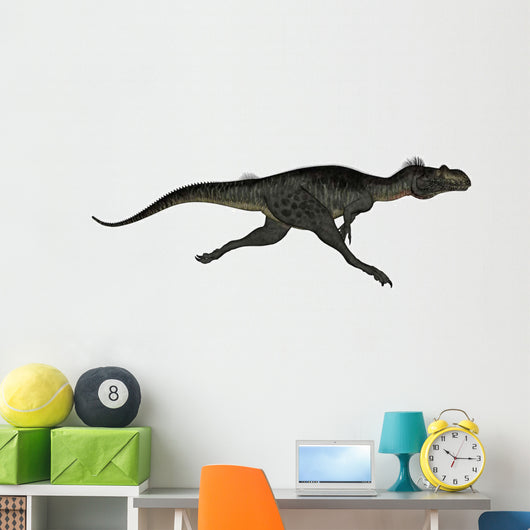 Megalosaurus Dinosaur Running White Wall Decal