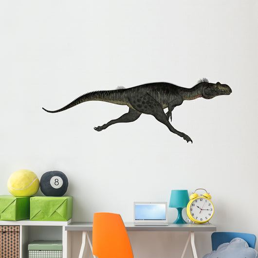 Megalosaurus Dinosaur Running White Wall Decal