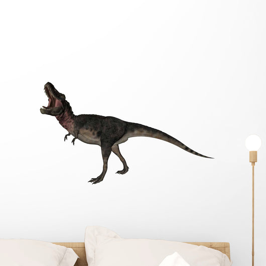 Tarbosaurus Dinosaur Roaring White Wall Decal Design 2