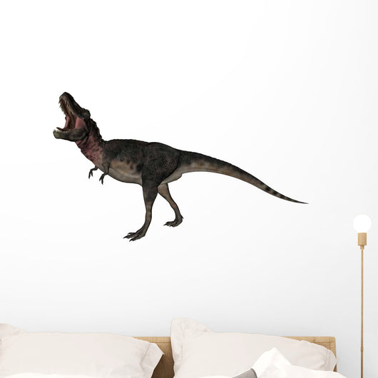 Tarbosaurus Dinosaur Roaring White Wall Decal Design 2