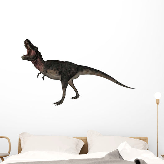 Tarbosaurus Dinosaur Roaring White Wall Decal Design 2