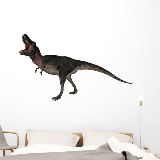Tarbosaurus Dinosaur Roaring White Wall Decal Design 2