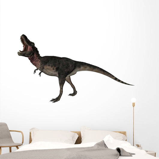Tarbosaurus Dinosaur Roaring White Wall Decal Design 2