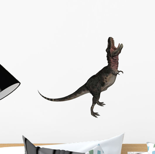 Tarbosaurus Dinosaur Roaring White Wall Decal Design 1