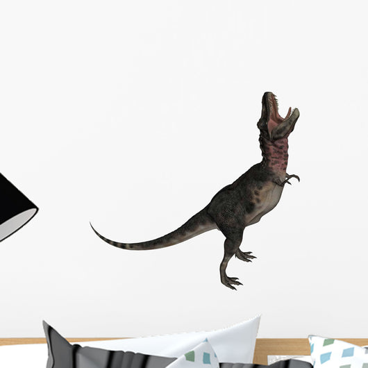 Tarbosaurus Dinosaur Roaring White Wall Decal Design 1